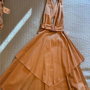 Elegant Tan Halter DressASOS XS